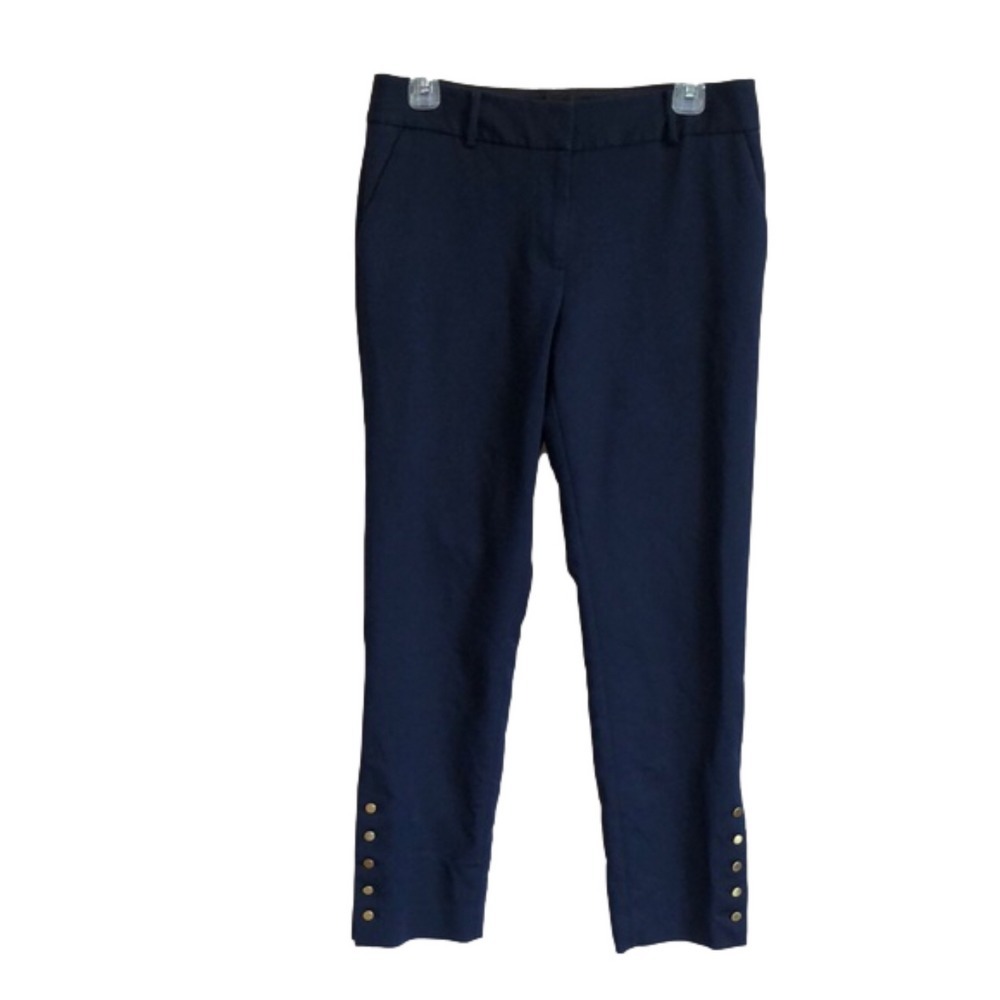 TALBOTS Navy Blue Women's‎ Size 6 Hampshire Ankle Pants Cotton Blend Office